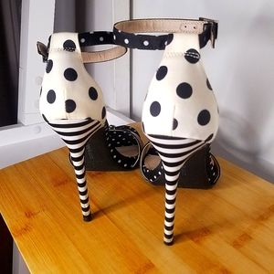 Black & White high heel sandals
